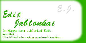 edit jablonkai business card